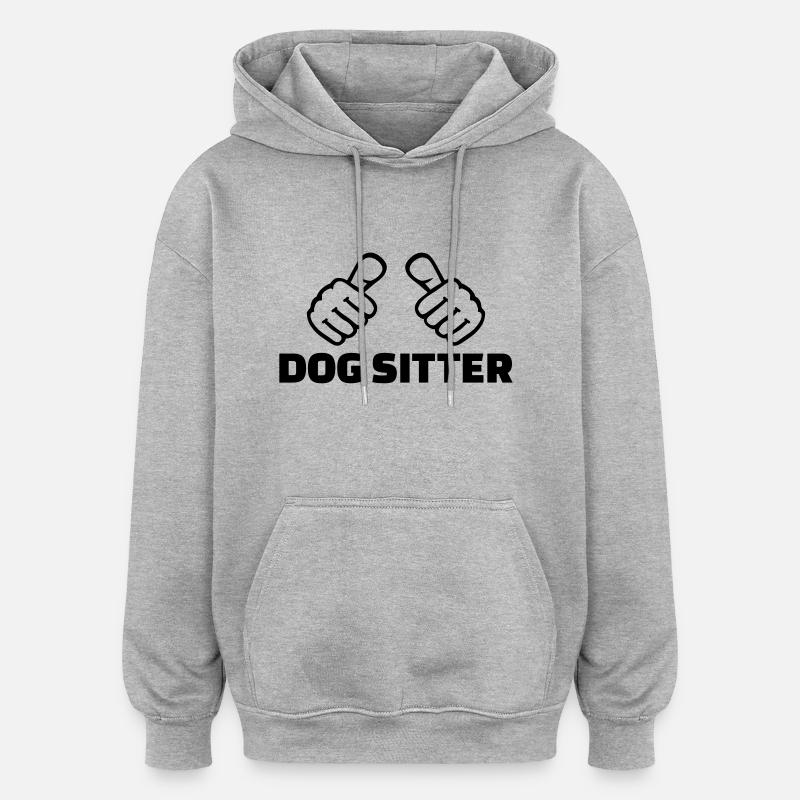 Dog sitter - Sweat à capuche oversize unisexe - gris chiné