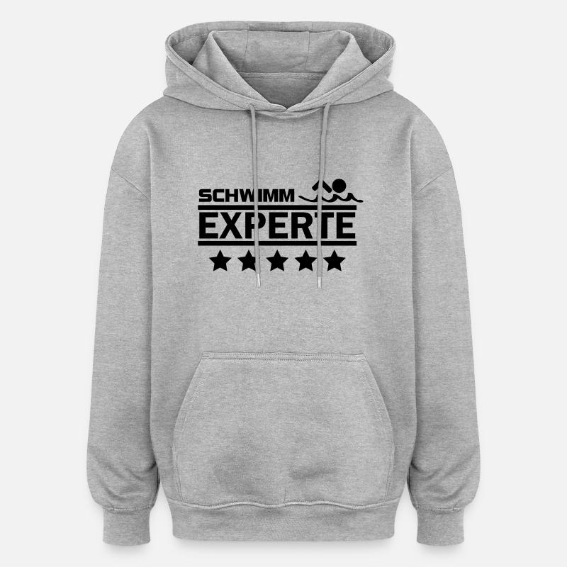 schwimm experte - Oversized Unisex Hoodie - Grau meliert