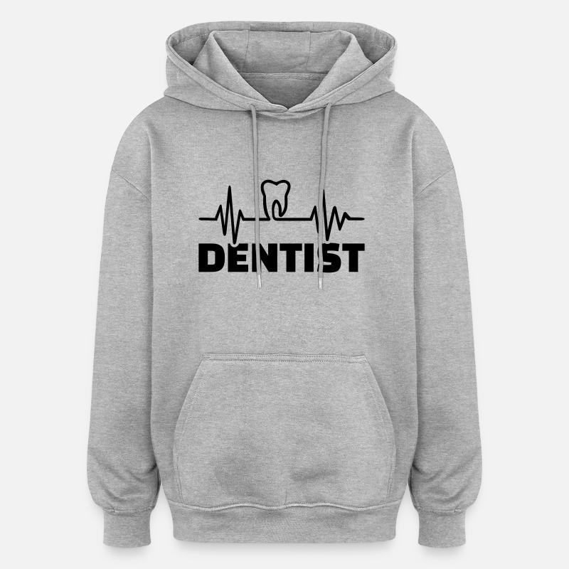 Dentiste - Sweat à capuche oversize unisexe - gris chiné