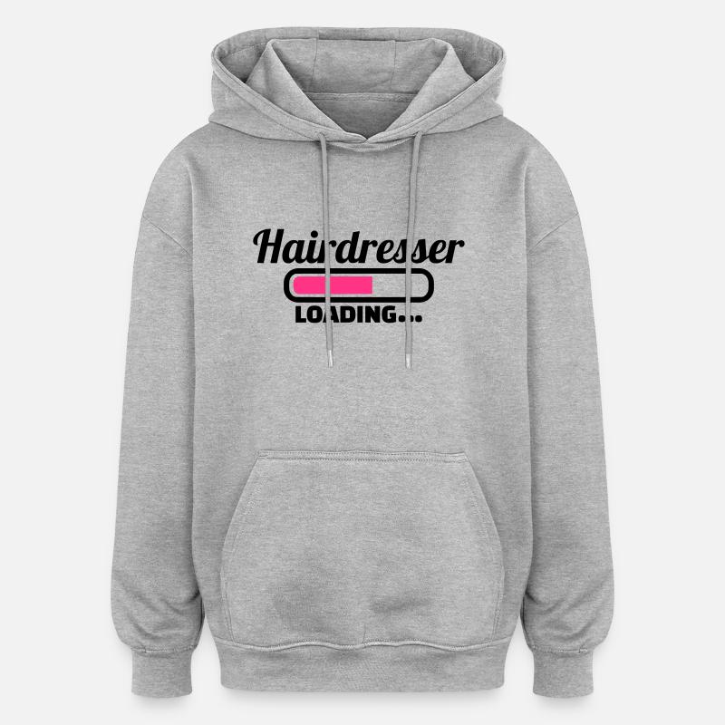 Coiffeur - Sweat à capuche oversize unisexe - gris chiné