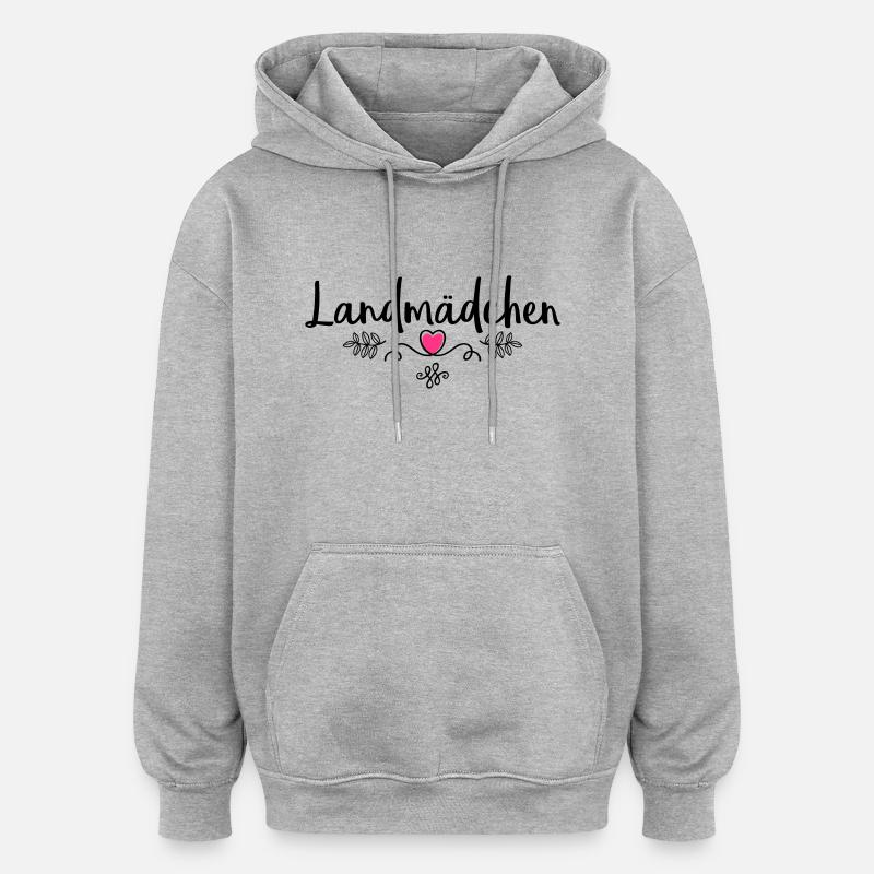 landmaedchen herz - Oversized Unisex Hoodie - Grau meliert