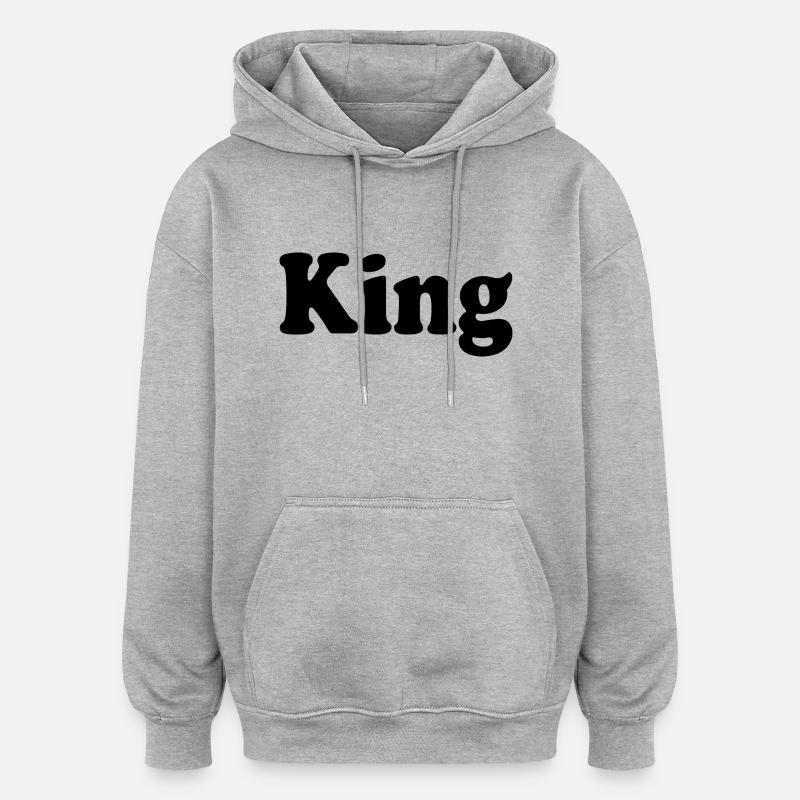 King - Sweat à capuche oversize unisexe - gris chiné