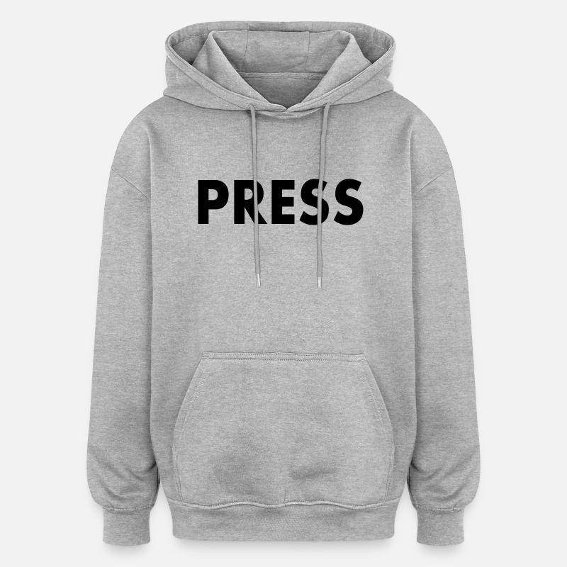 Press - Sweat à capuche oversize unisexe - gris chiné