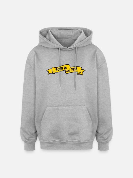 1954 geboren - Oversized Unisex Hoodie - Grau meliert
