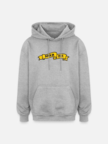 1974 - Oversized Unisex Hoodie - Grau meliert