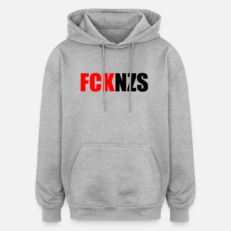 Fck nzs - Oversized Unisex Hoodie - Grau meliert