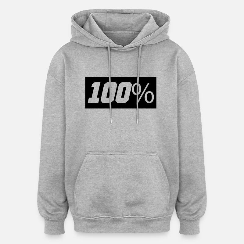 100 - Sweat à capuche oversize unisexe - gris chiné