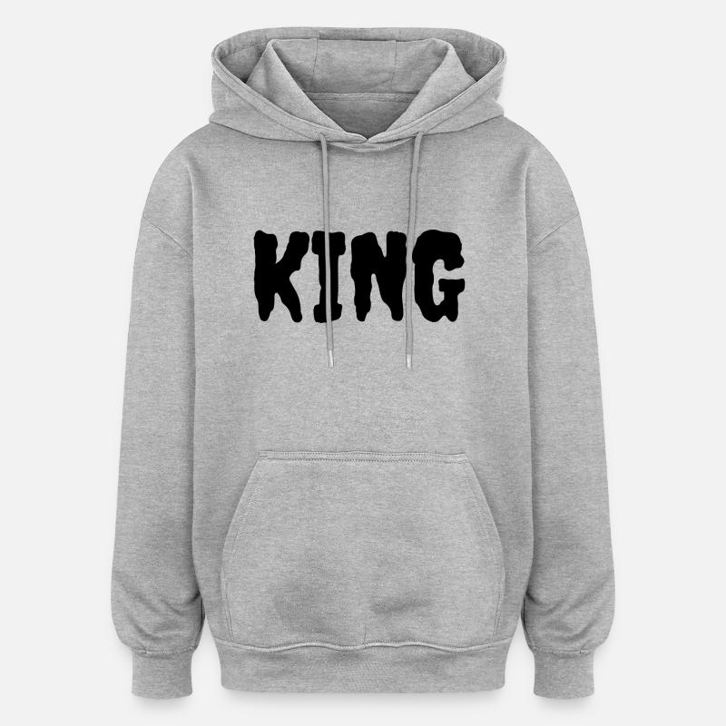 Ich bin ein König - Oversized Unisex Hoodie - Grau meliert