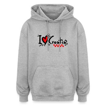 Croatie HRVATSKA Croatie HRV HR Adria Tourisme Mer - Sweat à capuche oversize unisexe - gris chiné - Devant - Noah (186cm)