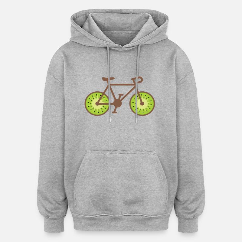 Vélo Kiwi Fruit - Sweat à capuche oversize unisexe - gris chiné
