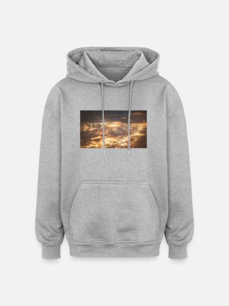 Flying above Oslo - Oversized Unisex Hoodie - heather grey