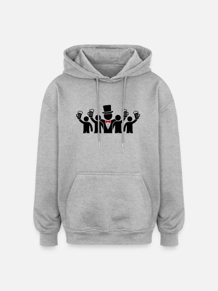 Bräutigam Crew Junggesellen - Oversized Unisex Hoodie - Grau meliert