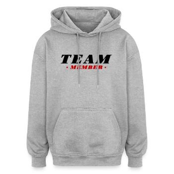 Team Mitglied - Oversized Unisex Hoodie - Grau meliert - Vorne - Noah (186cm)