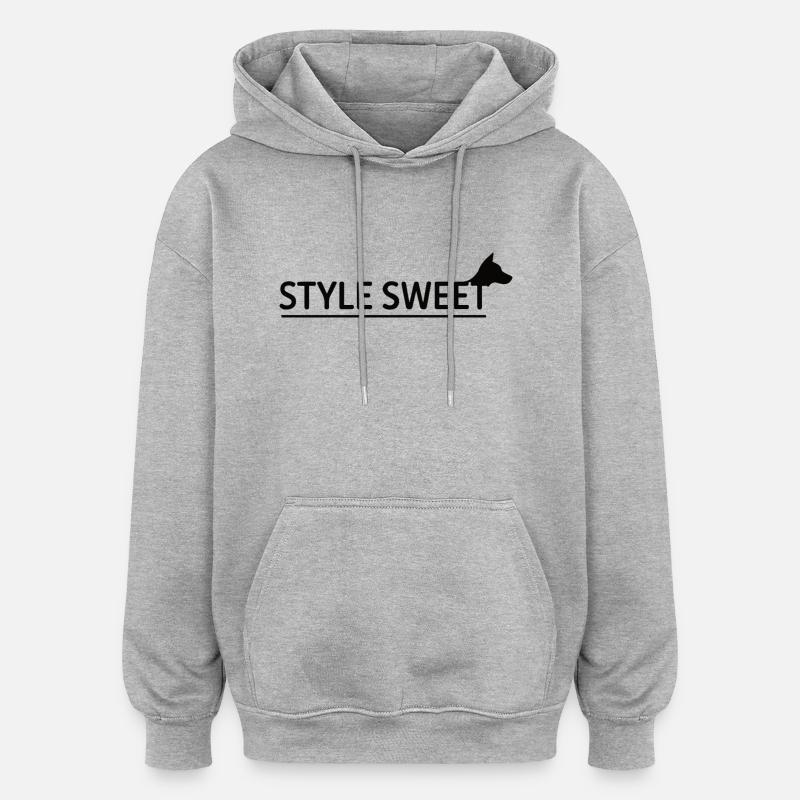 COLLIERS POUR CHIENS - Sweat à capuche oversize unisexe - gris chiné