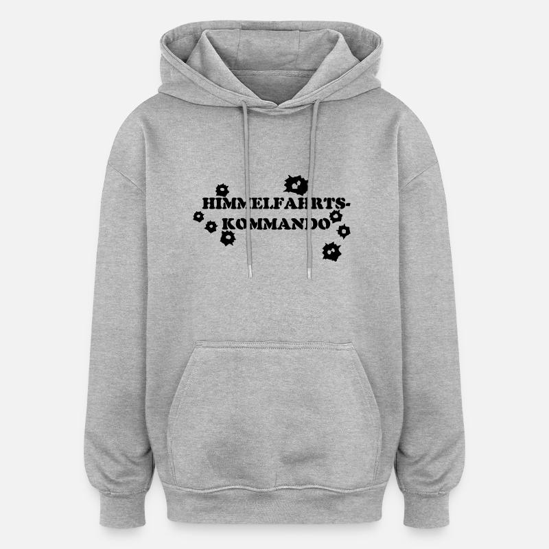 HIMMELFAHRTSKOMMANDO - Oversized Unisex Hoodie - Grau meliert