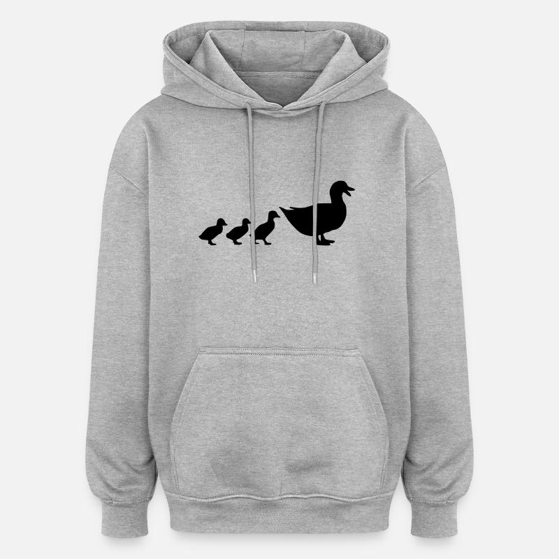 Duck - Oversized Unisex Hoodie - heather grey