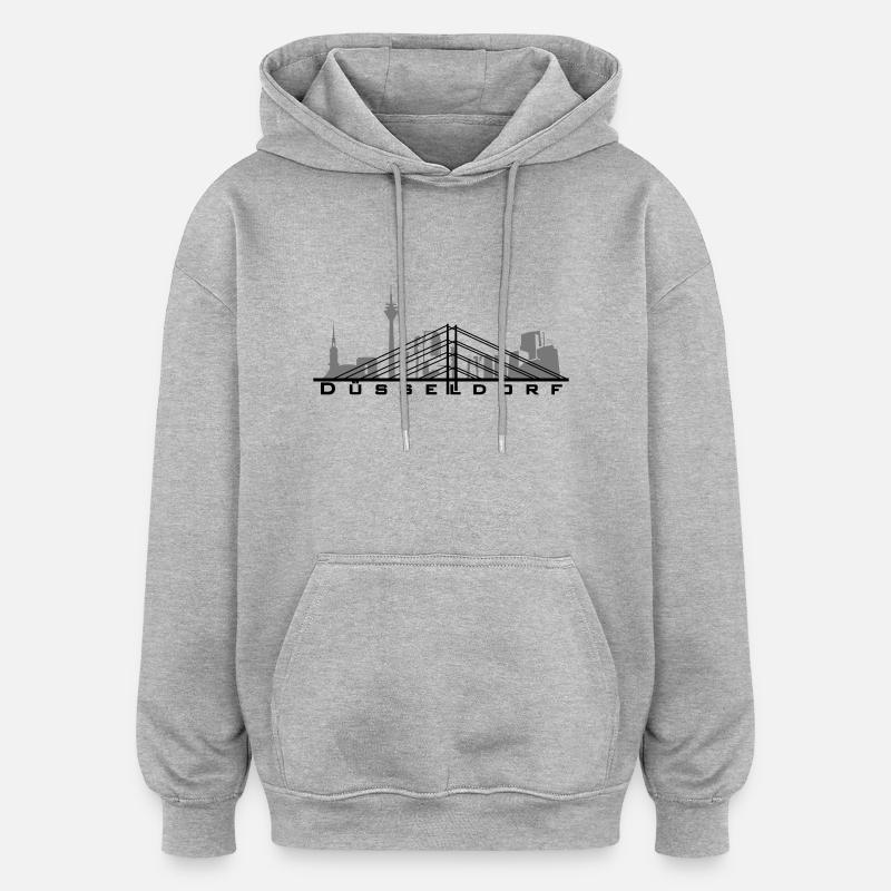 Düsseldorf - Oversized Unisex Hoodie - Grau meliert