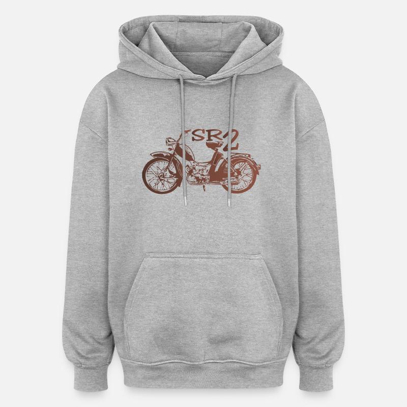 Simson SR2 rubinrot - Oversized Unisex Hoodie - Grau meliert