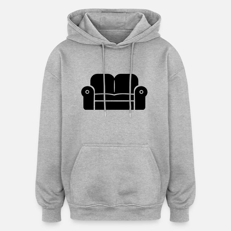 Sofa - divan - canapé - Sweat à capuche oversize unisexe - gris chiné