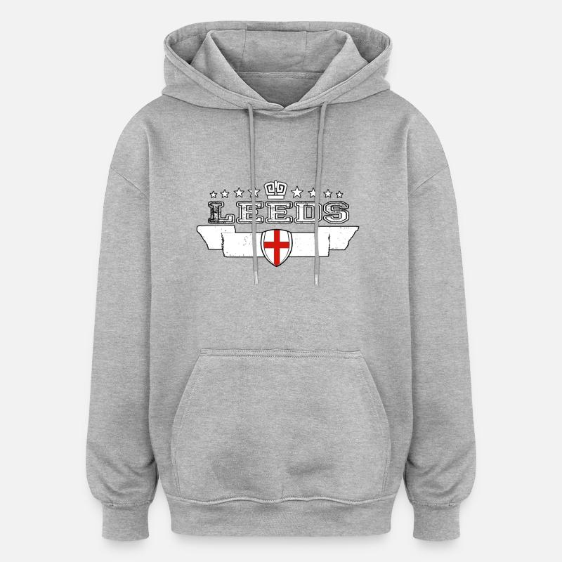 leeds - Sweat à capuche oversize unisexe - gris chiné
