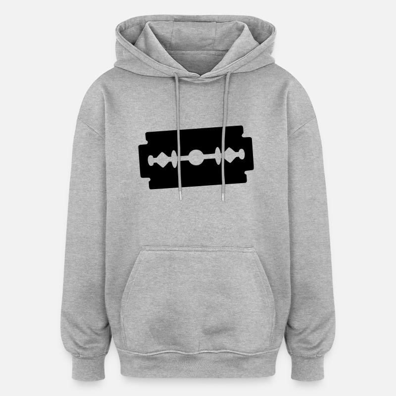 Rasierklinge Symbol - Oversized Unisex Hoodie - Grau meliert