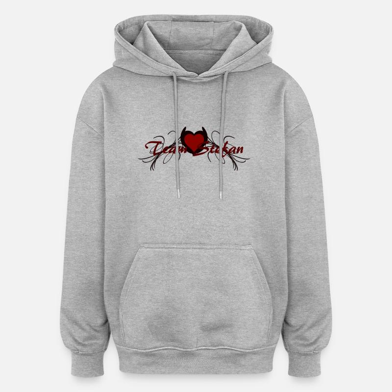 team stefan - Sweat à capuche oversize unisexe - gris chiné