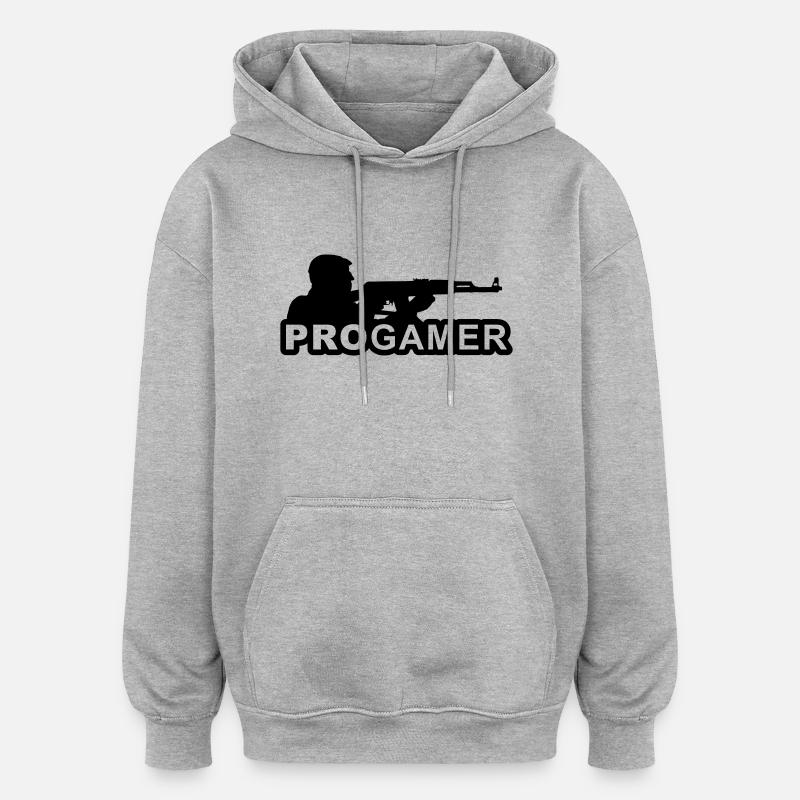 Gamer - Sweat à capuche oversize unisexe - gris chiné