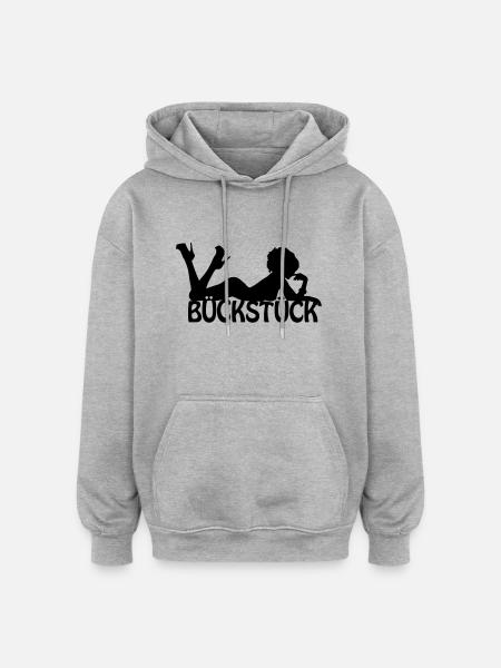Bückstück-Logo - Oversized Unisex Hoodie - Grau meliert