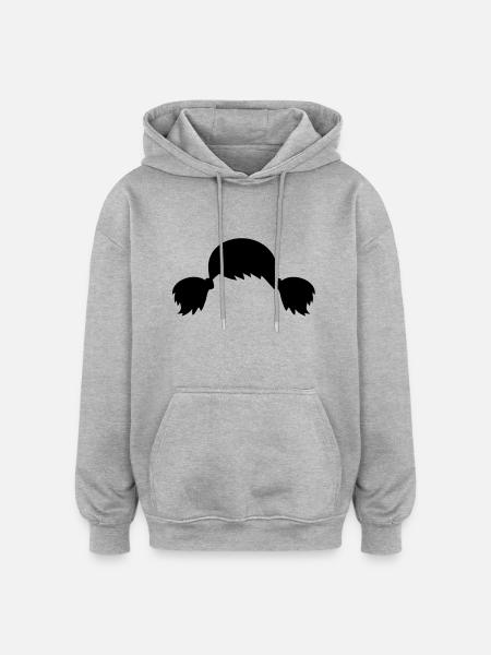 Pigtails Frisur - Oversized Unisex Hoodie - Grau meliert