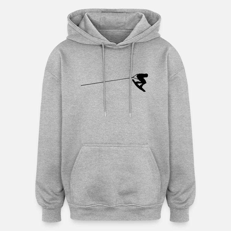 wakeboarder - Sweat à capuche oversize unisexe - gris chiné