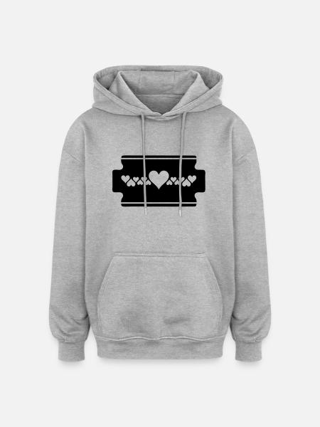 razorblade - Oversized Unisex Hoodie - Grau meliert