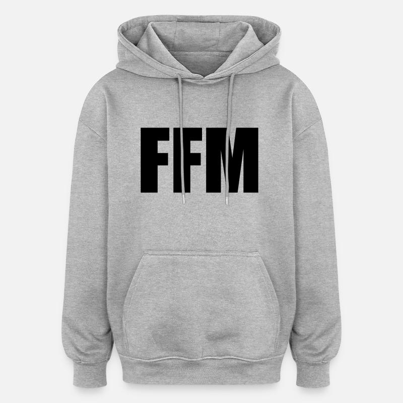 Francfort-sur-le-Main - Sweat à capuche oversize unisexe - gris chiné