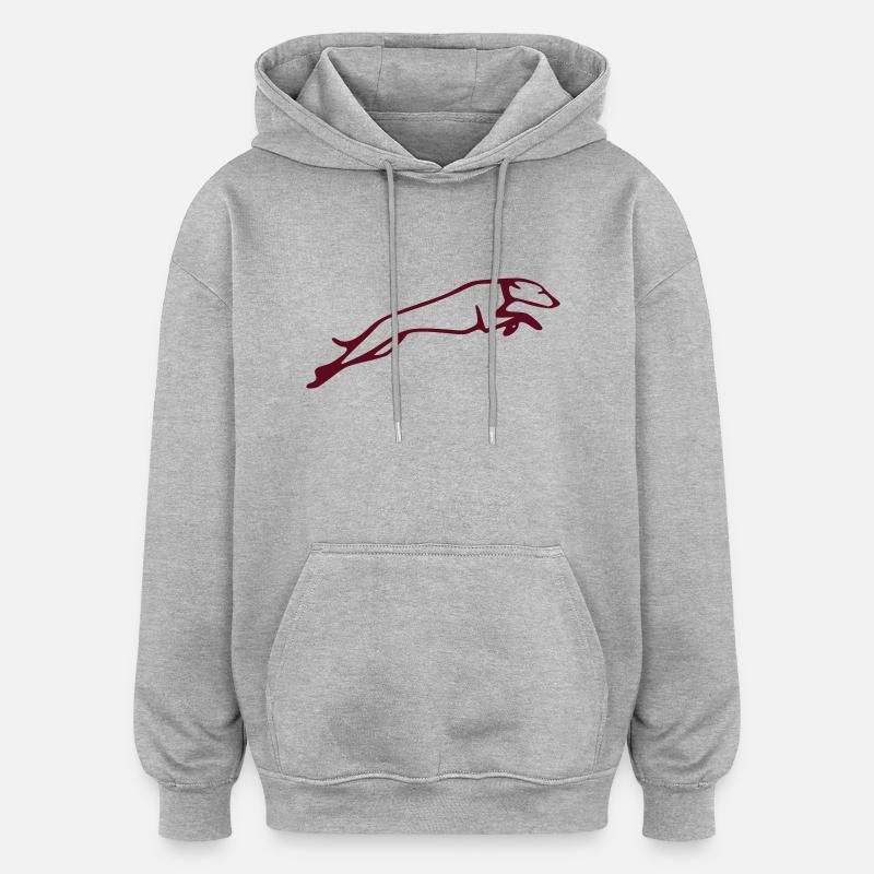 hundsprung - Oversized Unisex Hoodie - Grau meliert