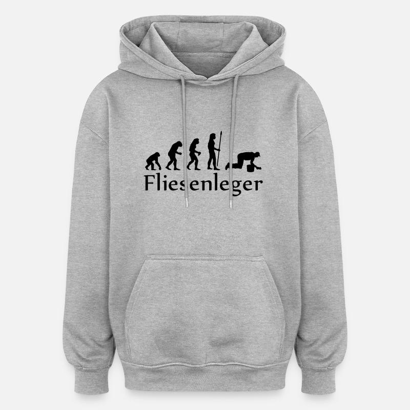 evolution_fliesenleger - Oversized Unisex Hoodie - heather grey