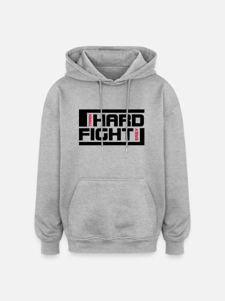 hard fight - Oversized Unisex Hoodie - heather grey