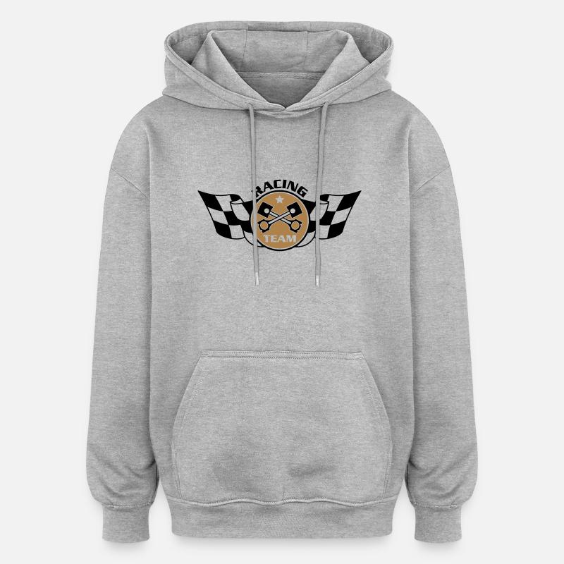 2c Racing Team - Sweat à capuche oversize unisexe - gris chiné