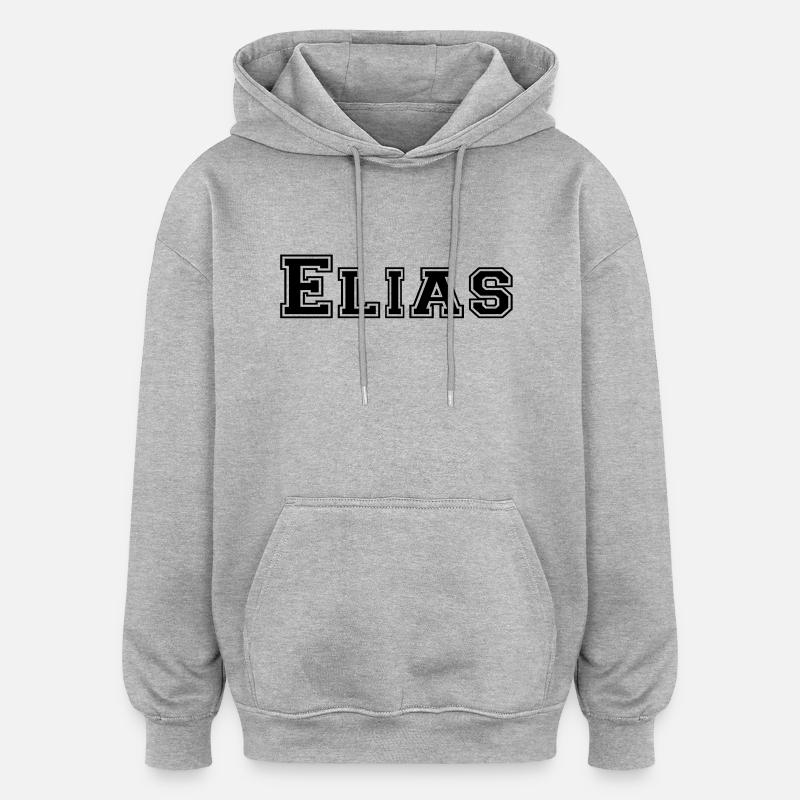 élias - Sweat à capuche oversize unisexe - gris chiné