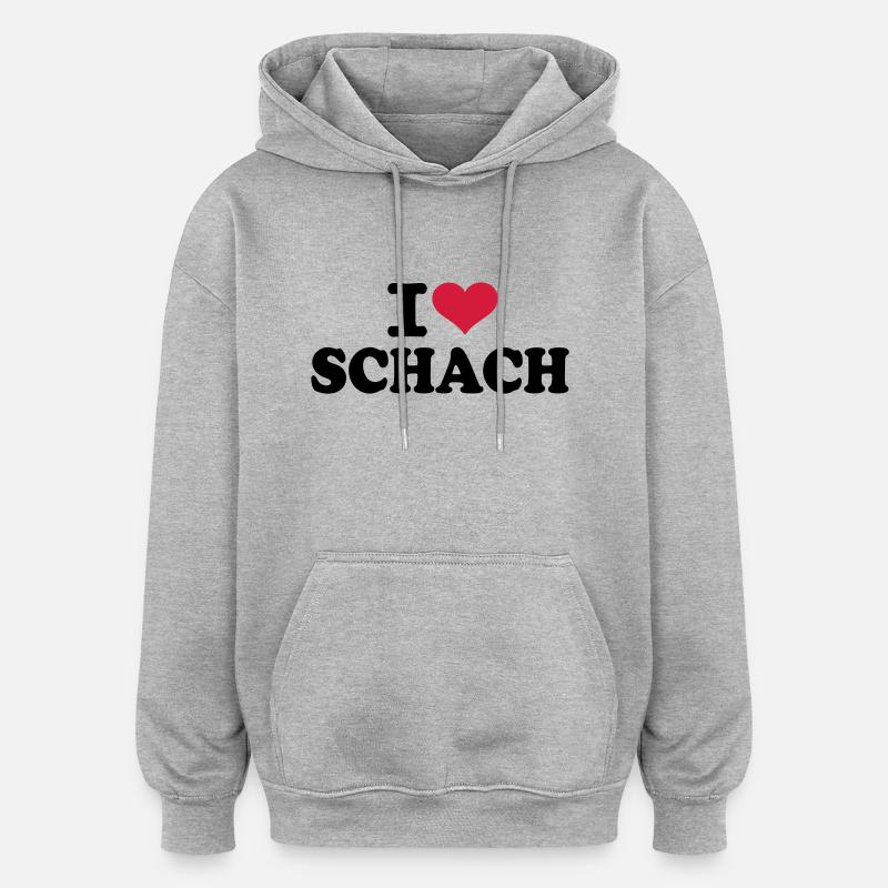 I love chess - Oversized Unisex Hoodie - heather grey