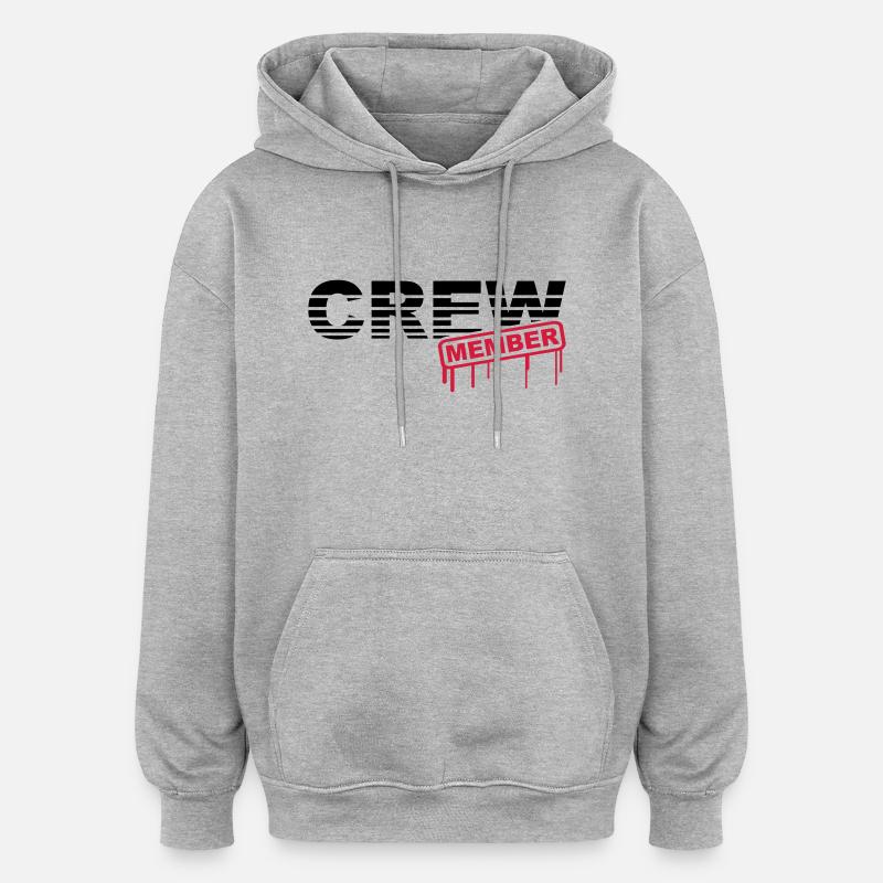 Crew Member - Sweat à capuche oversize unisexe - gris chiné