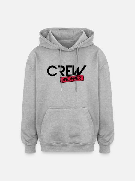 crew member - Oversized Unisex Hoodie - heather grey