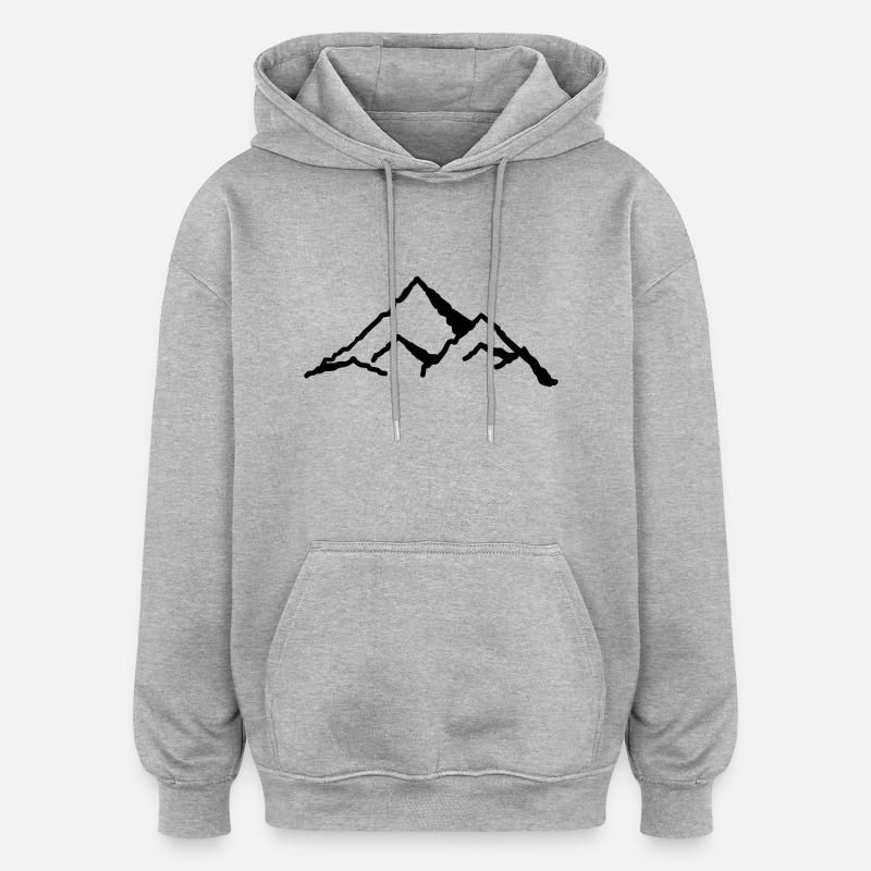 Berge - Oversized Unisex Hoodie - Grau meliert