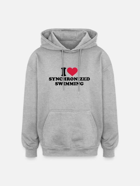 I love Synchronized Swimming - Oversized Unisex Hoodie - heather grey