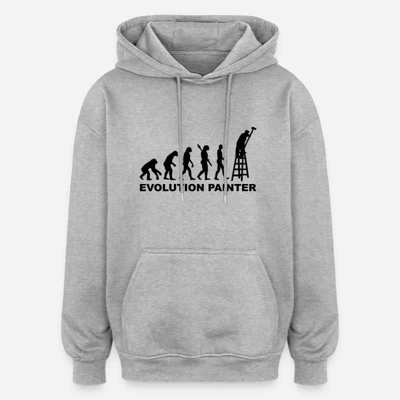 Evolution Painter - Oversized Unisex Hoodie - heather grey