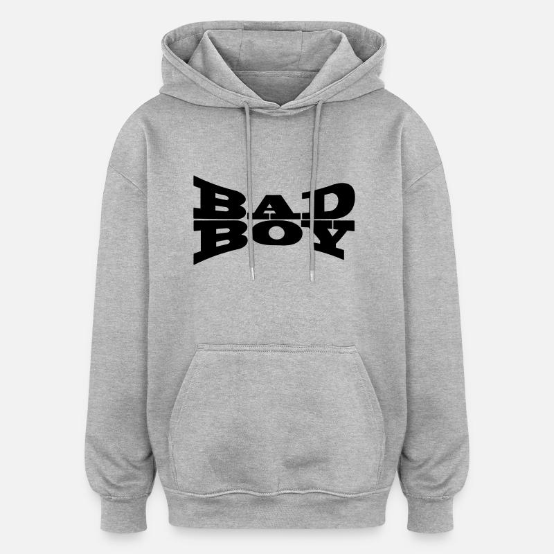 Bad boy mauvais garçon - Sweat à capuche oversize unisexe - gris chiné