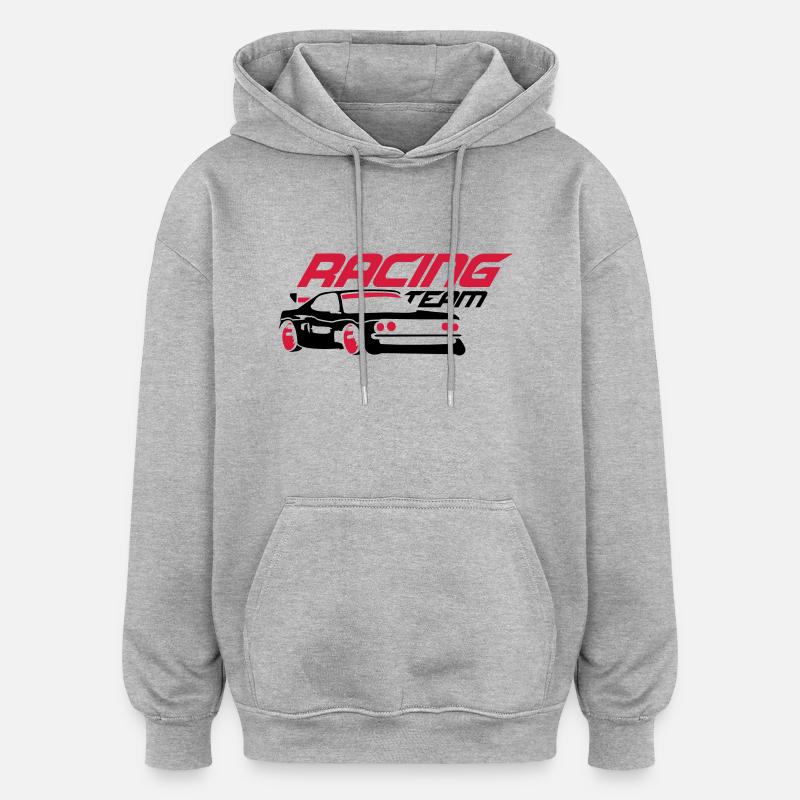 Voiture de l'équipe de course - Sweat à capuche oversize unisexe - gris chiné