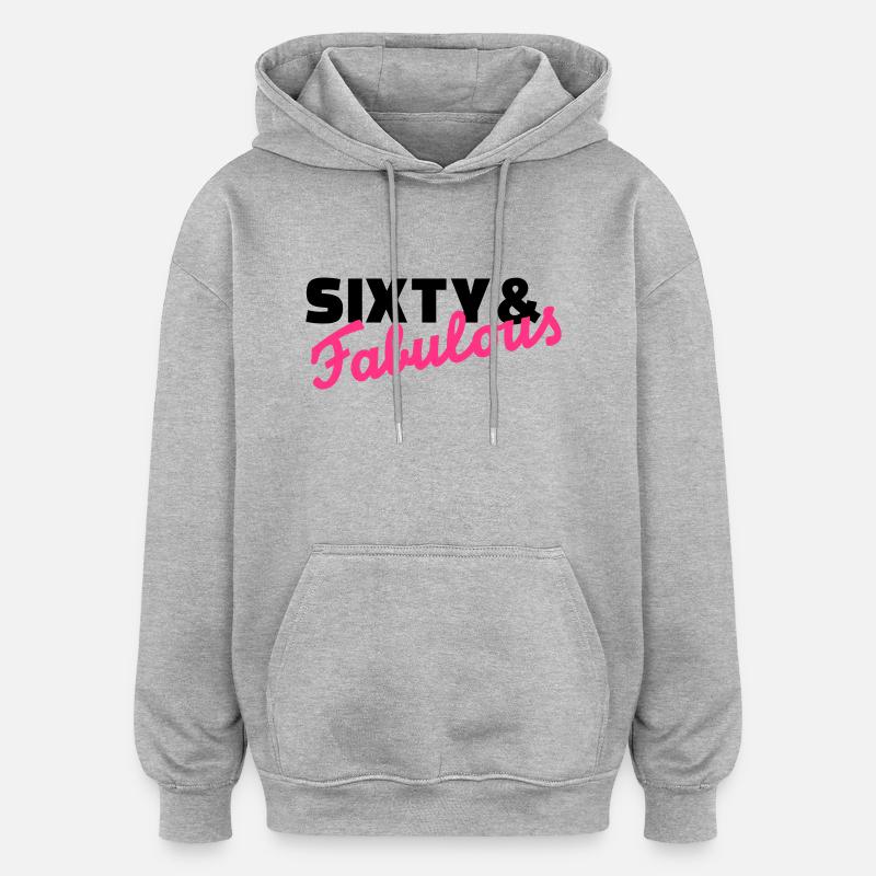 60 Anniversaire - Sweat à capuche oversize unisexe - gris chiné