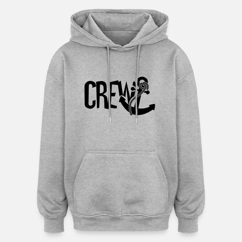 Marin ancre équipage - Sweat à capuche oversize unisexe - gris chiné