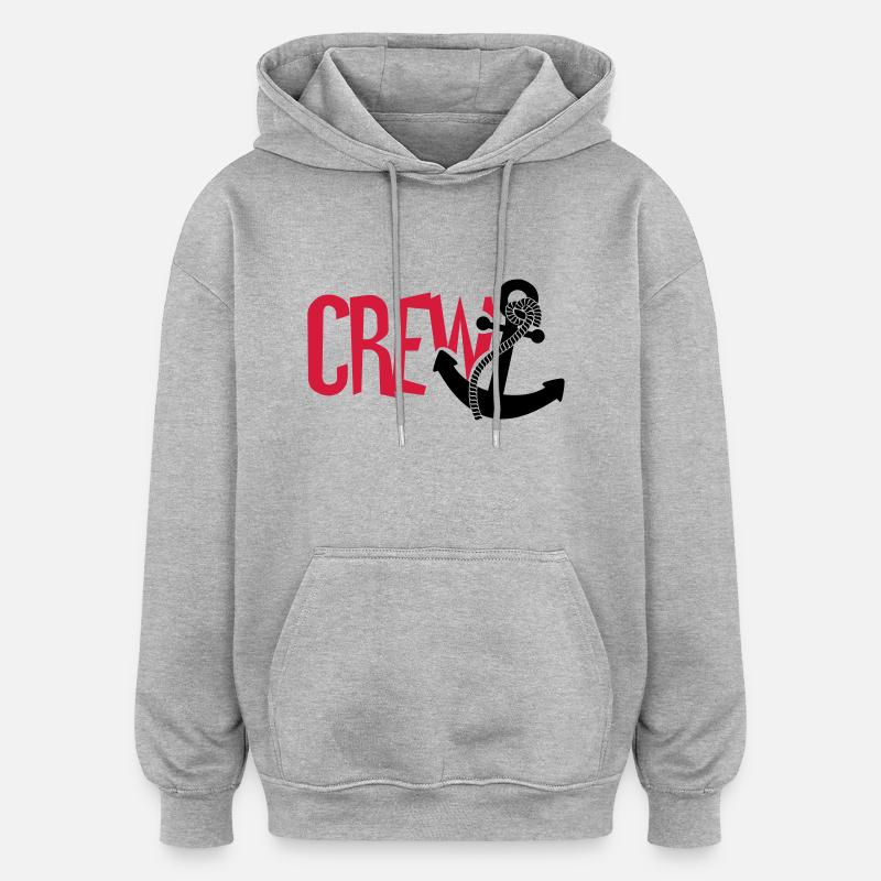 Crew Anker Matrose - Oversized Unisex Hoodie - Grau meliert