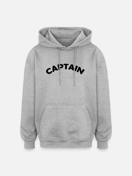 captain - Oversized Unisex Hoodie - Grau meliert