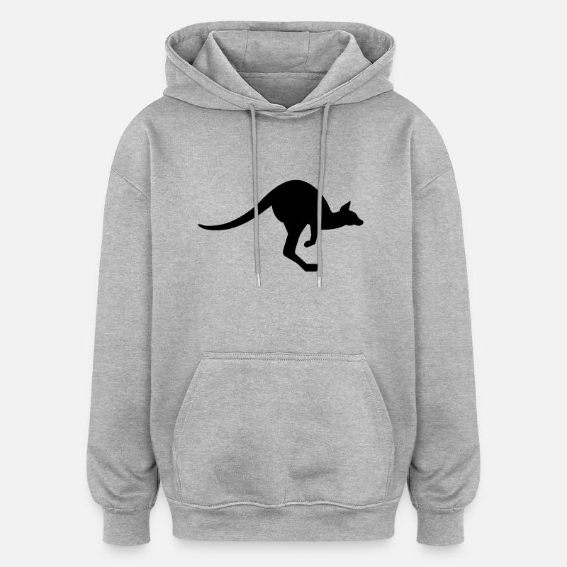 Känguru - Oversized Unisex Hoodie - Grau meliert